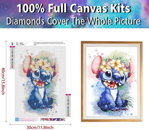 Diamond Painting Kits for Adults and Kids watercolor Stitch  -  12in x 16in Full Drill - Cozzzy Goods