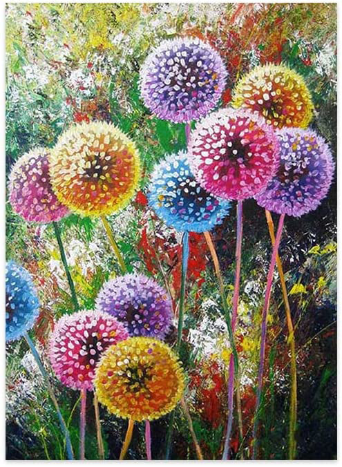 Diamond Painting Kits for Adults and Kids Colorful Вandelionы   -  12in x 16in Full Drill - Cozzzy Goods