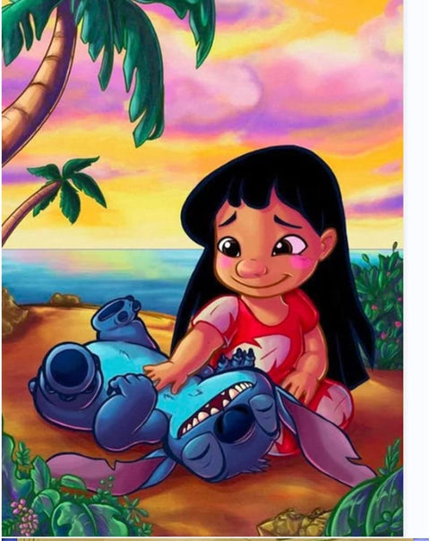 Diamond Painting Kits for Adults and Kids Lilo and Stitch 12in x 16in Full Drill - Cozzzy Goods