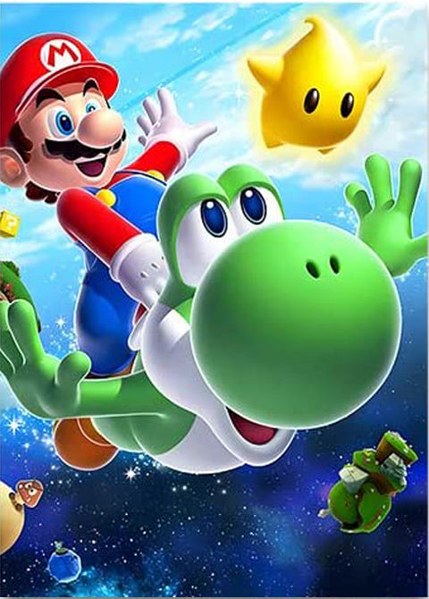 Diamond Painting Kits for Adults Mario and Dino 12in x16in Full Drill - Cozzzy Goods