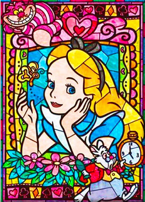 Diamond Painting Kits for Adults and Kids Snow White stained glass 12in x 16in Full Drill - Cozzzy Goods