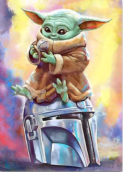 Copy of Diamond Painting Kits for Adults and Kids baby Yoda and the helmet  12in x 16in Full Drill - Cozzzy Goods