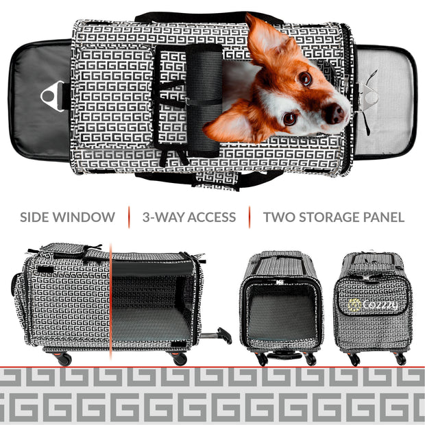 TopiTop Cozzzy Pet Carrier with Wheels Soft Sided, Handle, Breathable Rolling Pet Carrier, Removable Wheels Travel Carrier for Dogs, Cats up to 22 lbs - Cozzzy Goods