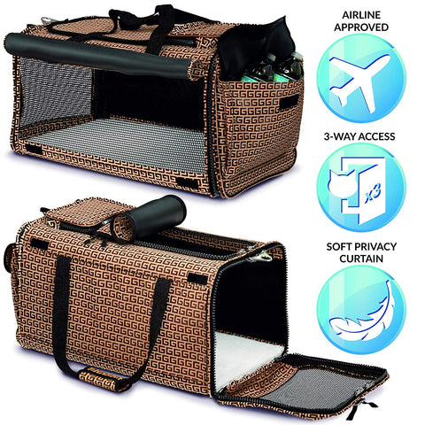 TopiTop Cozzzy Soft Sided Dog Carrier Airline Approved Large cat Carrier with Fleece pet Bed Perfect Small pet Carrier cat Carriers for Small Cats Soft cat Carrier 19.6 in 11.8 in 11.8 in - Cozzzy Goods