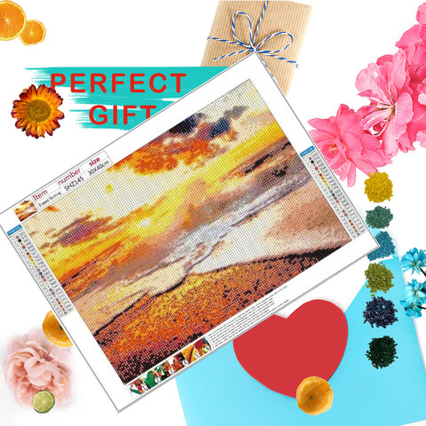 Diamond Painting Kits for Adults and Kids 12in x16in Full Drill Orange Sunset - Cozzzy Goods