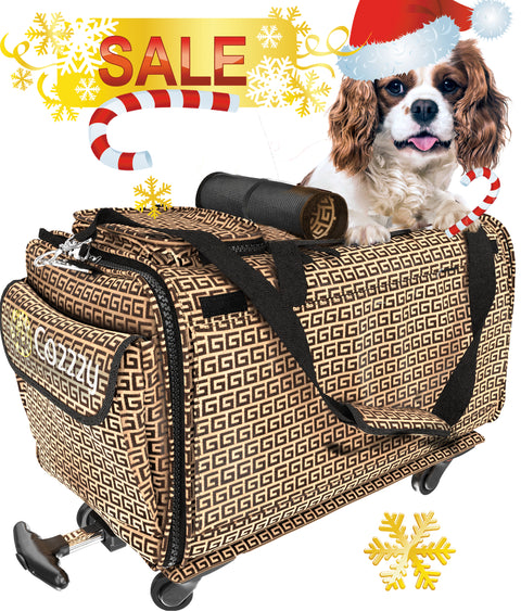 TopiTop Cozzzy Pet Carrier for Plane with Wheels, Soft Sided for Small Dogs, Medium Cats Other Small Pets, 18in 11in 11in MEDIUM - Cozzzy Goods