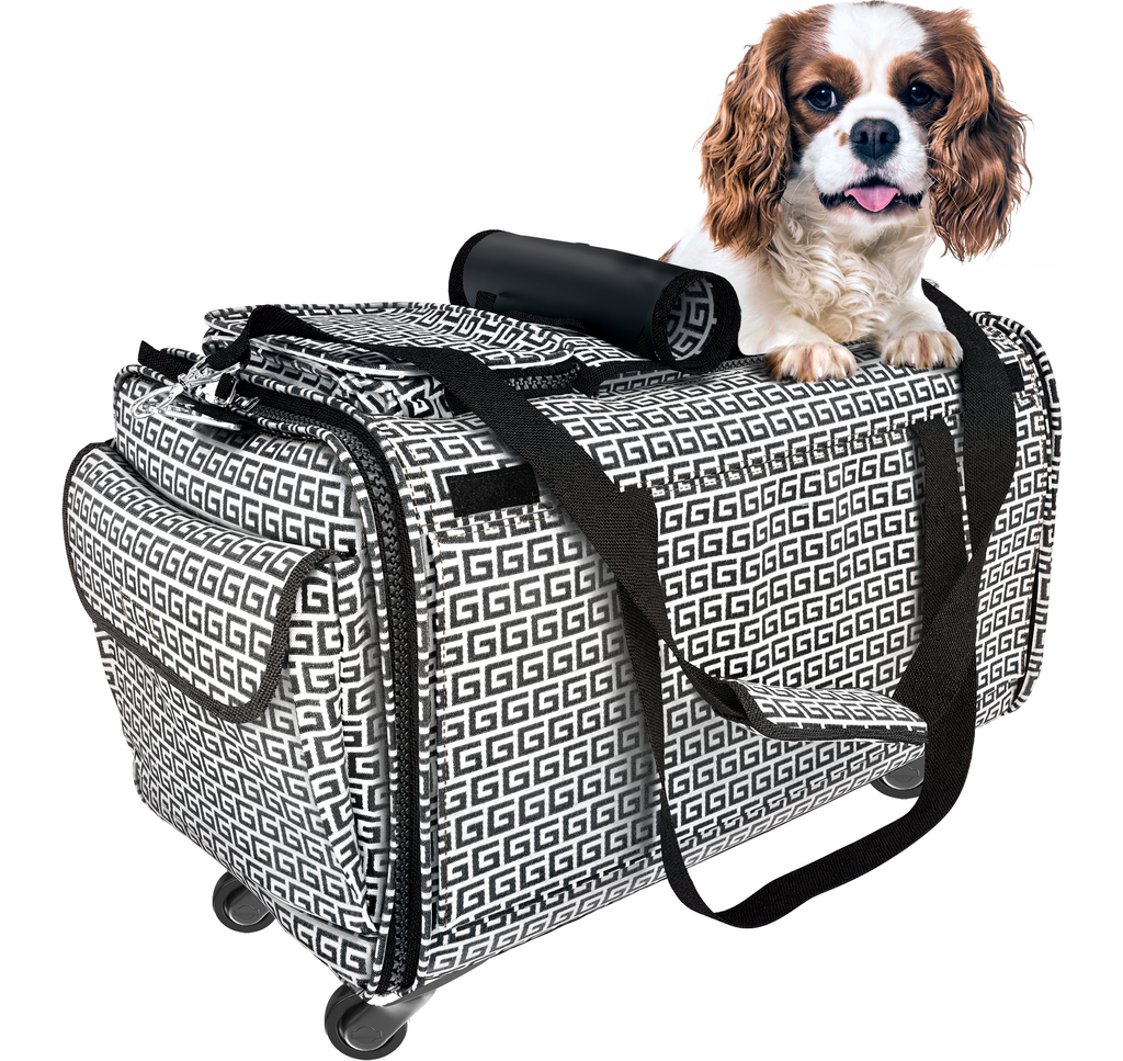 Cat Dog Carrier with Wheels Airline Approved, Rolling Pet Carrier on Wheels  Hold up to 22 lbd.